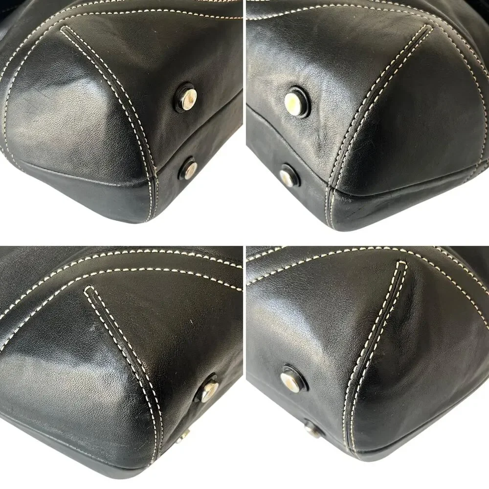 Coach Vintage Soho Black Leather Flap Shoulder Bag 9636 Y2K